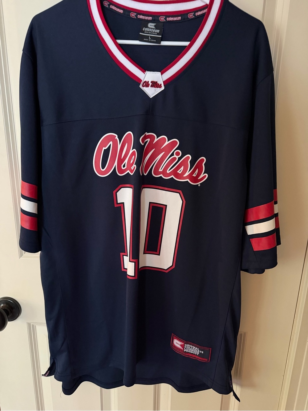 Colosseum Ole Miss Navy Red #10 Football Jersey